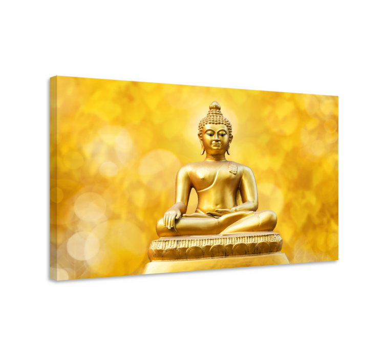 Golden Three piece buddha wall art - TenStickers