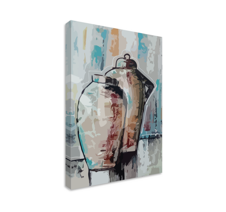 Ornamental canvas print vintage clay vases - TenStickers