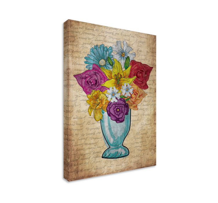 Flowers canvas vase of blossoms - TenStickers