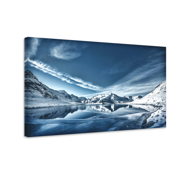 Landscape canvas mountain reflection art - TenStickers