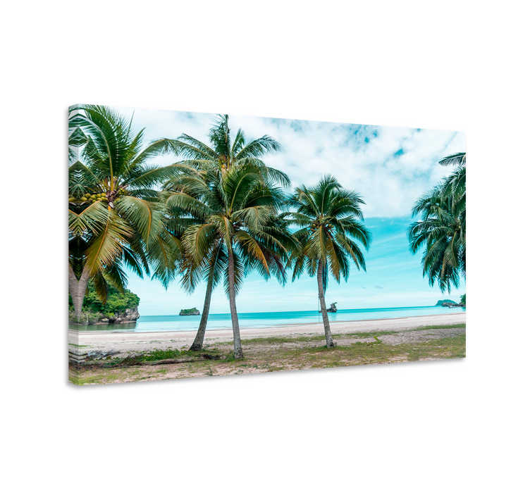 Sea beach palms sand landscape canvas - TenStickers
