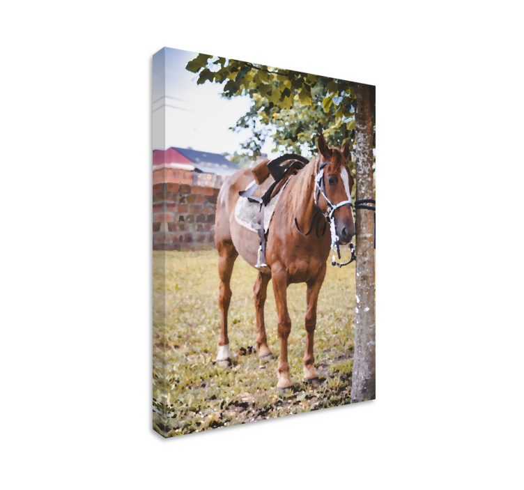 Horse wall art elegant brown horse - TenStickers