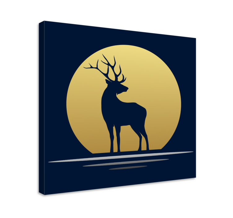 Stag in the moonlight canvas - TenStickers