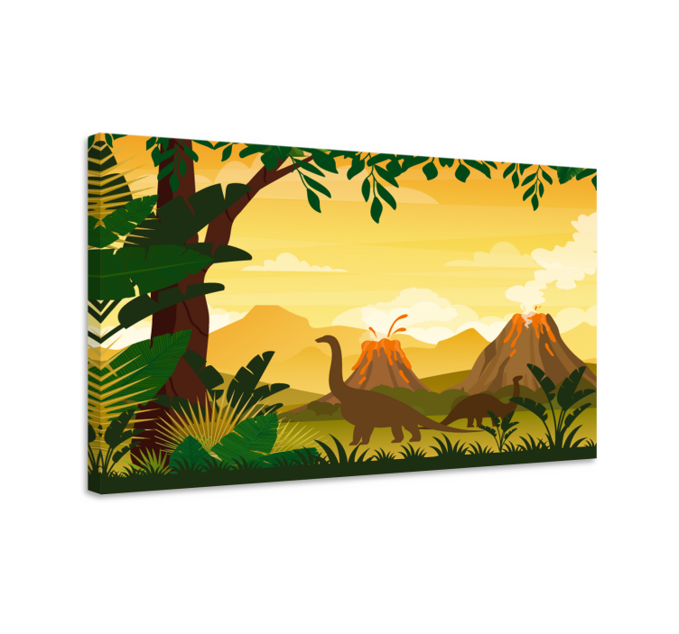 Jurassic tropical landscape dinosaur canvas art - TenStickers