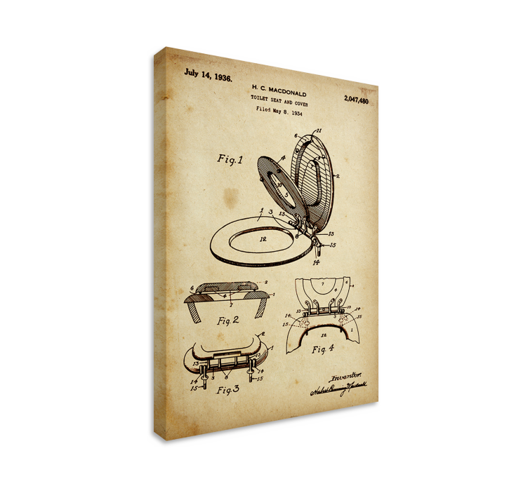 Vintage bathroom canvas art - TenStickers