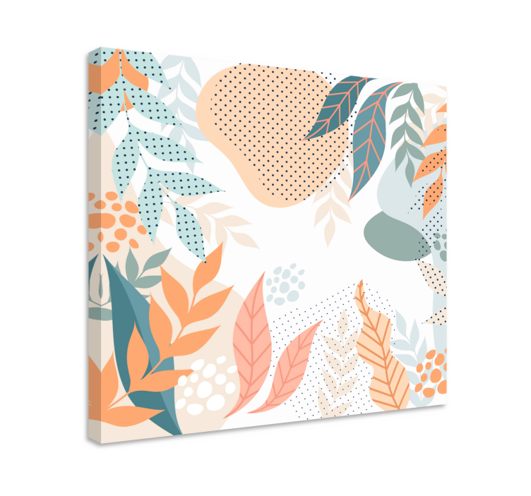 Flowers canvas with botanical leaf designs - TenStickers