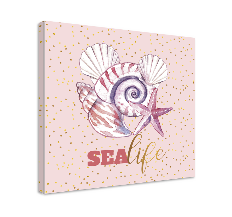 Nautical canvas art seashell and starfish - TenStickers