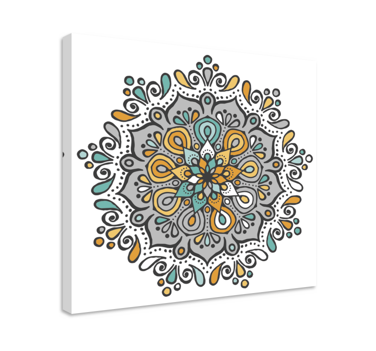 Mandala colourful with floral canvas wall art - TenStickers