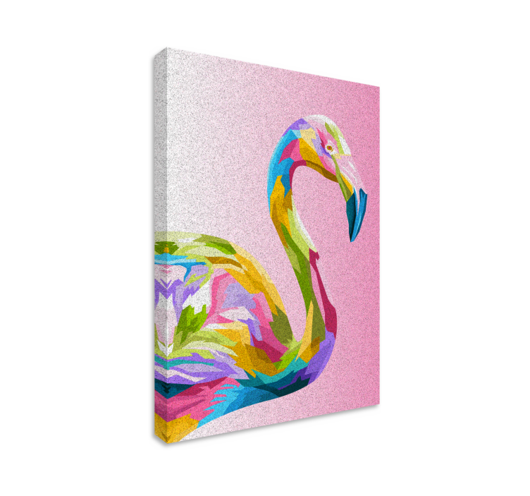 Flamingo art feather canvas wall art - TenStickers