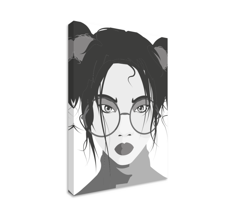 Black and white woman canvas for hallway - TenStickers