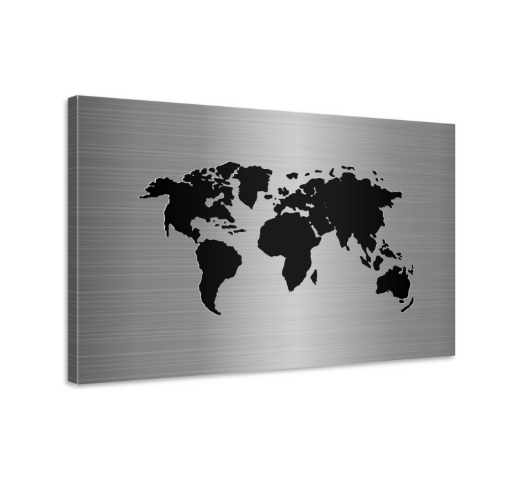 World map wall art black world map - TenStickers