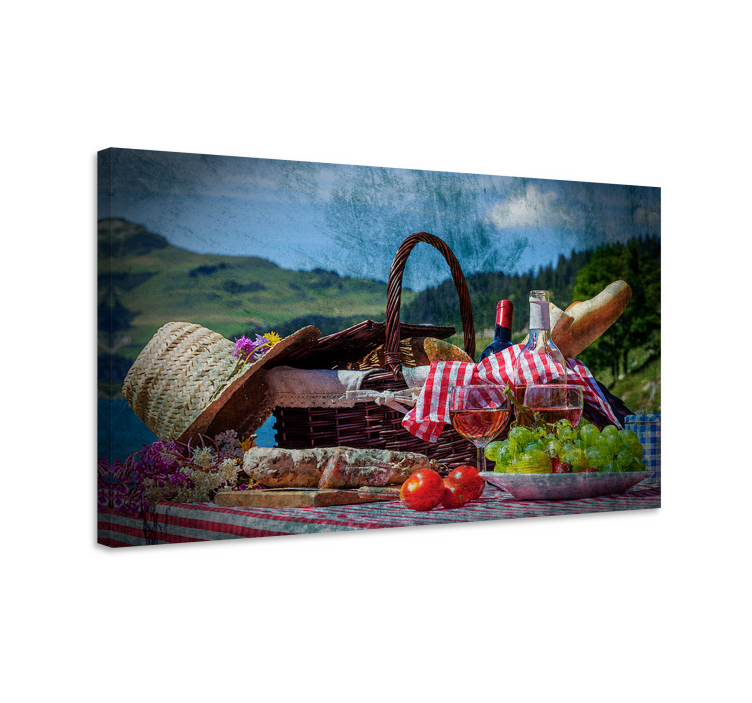 Landscape canvas picnic basket view - TenStickers