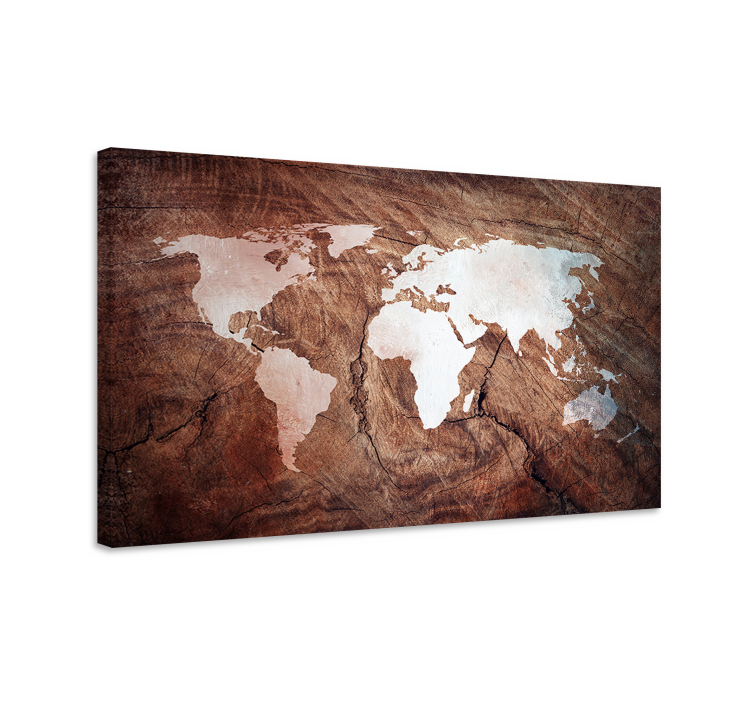World map wall art map of continents - TenStickers