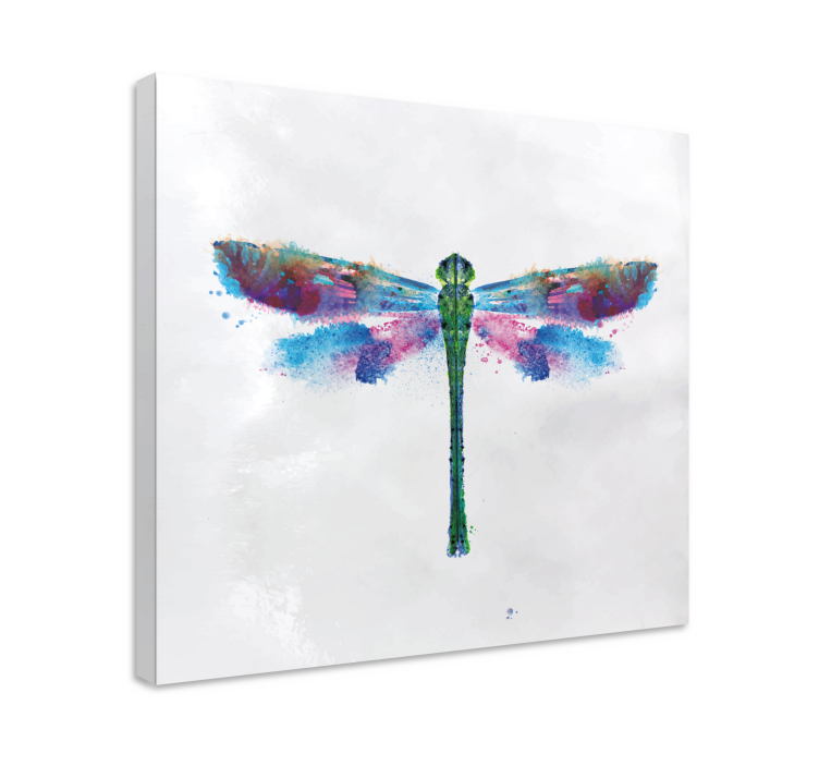 White background with dragonfly canvas - TenStickers