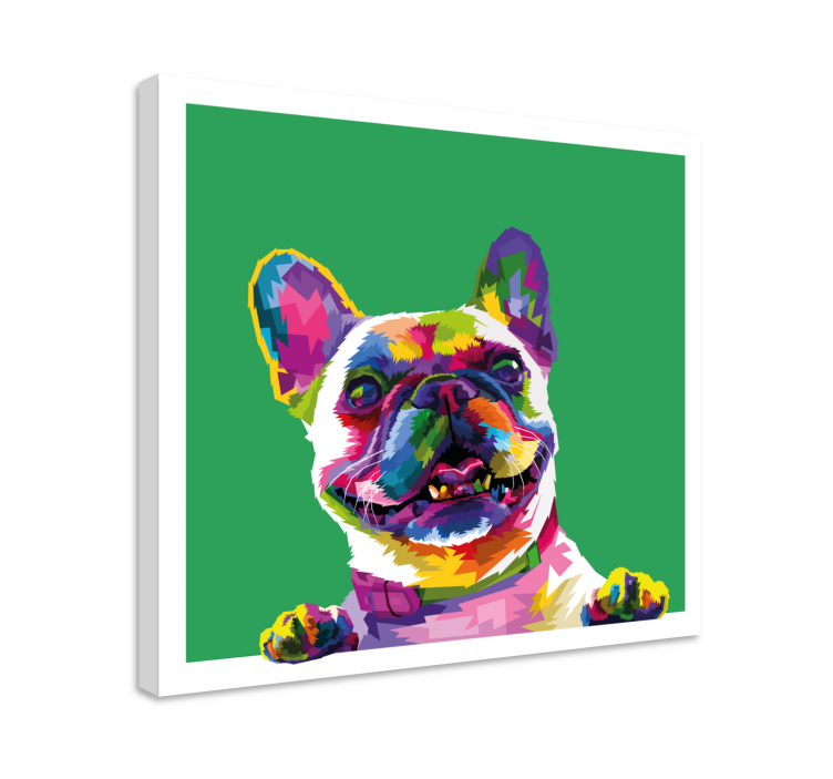 French bulldog Rainbow dog canvas prints - TenStickers