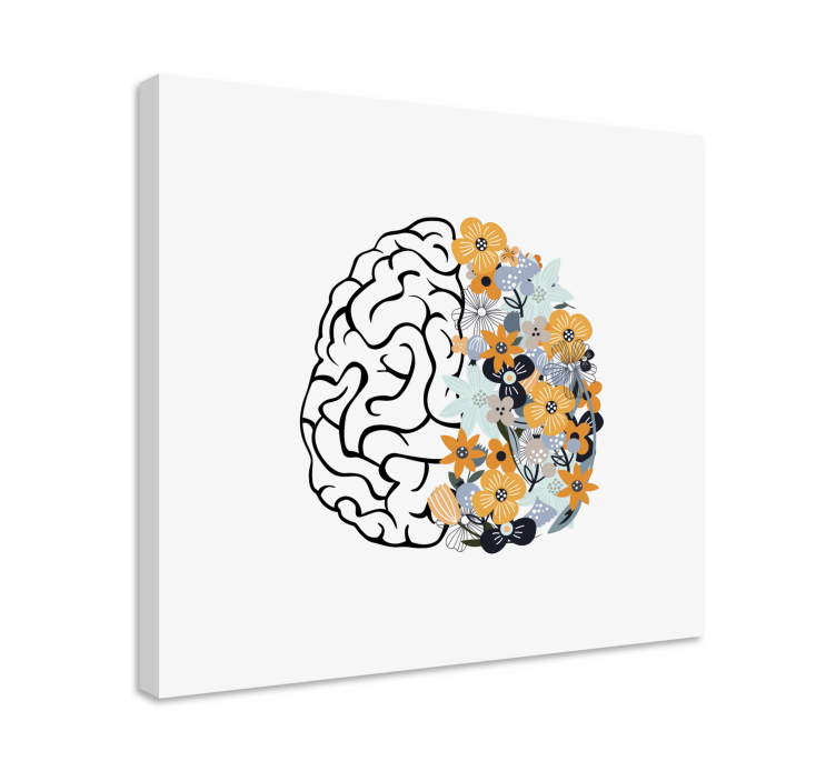 Floral Brain abstract canvas wall art - TenStickers