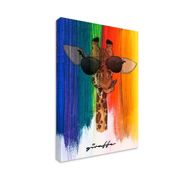 Horse wall art giraffe wearing sunglasses - TenStickers