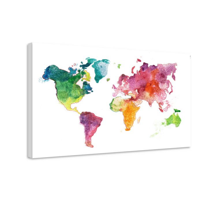 Colourful world map canvas - TenStickers