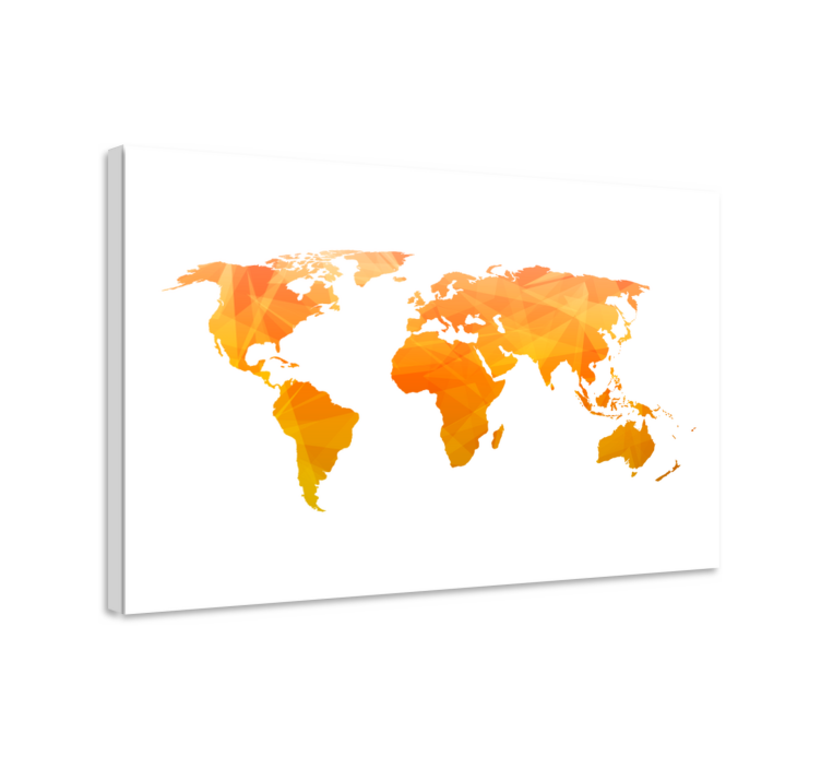 Abstract shape world map canvas - TenStickers
