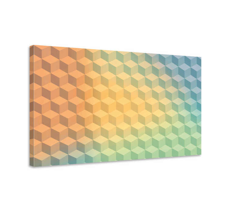 3D Cube Pattern geometric canvas - TenStickers