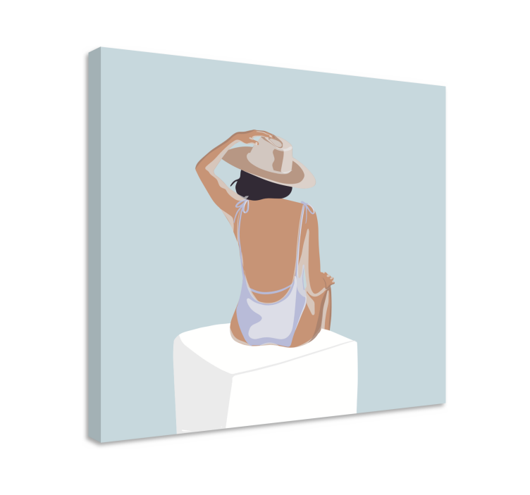 Fashion girl minimalistic style wall prints - TenStickers