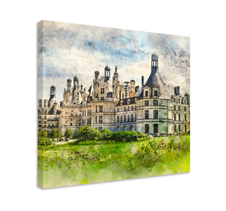 Cityscape wall art château architecture view - TenStickers