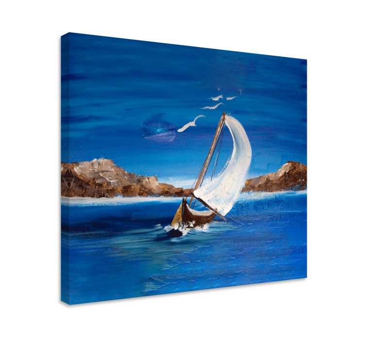 Nautical canvas art sailing boat journey - TenStickers
