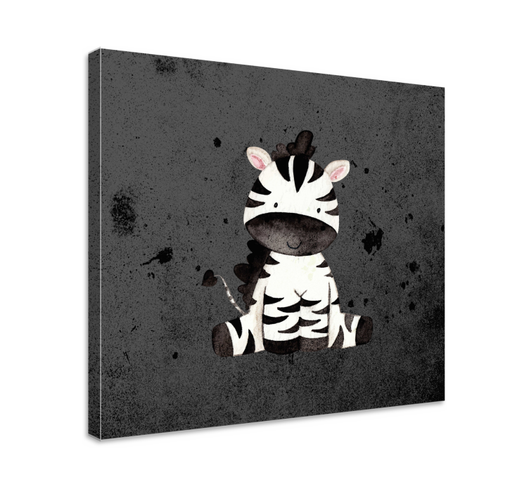 Cute zebra character animal canvas wall art - TenStickers
