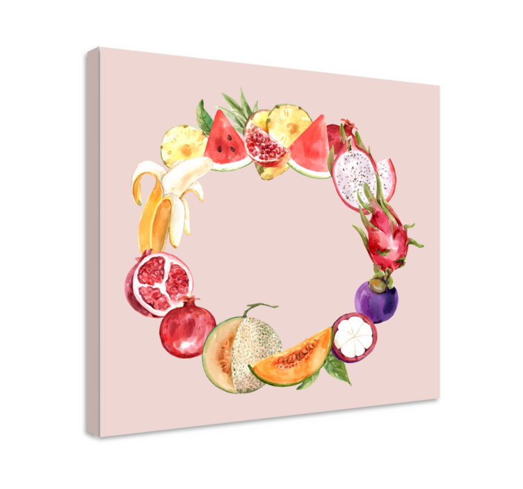 Circular Arrangement fruit canvas wall art - TenStickers