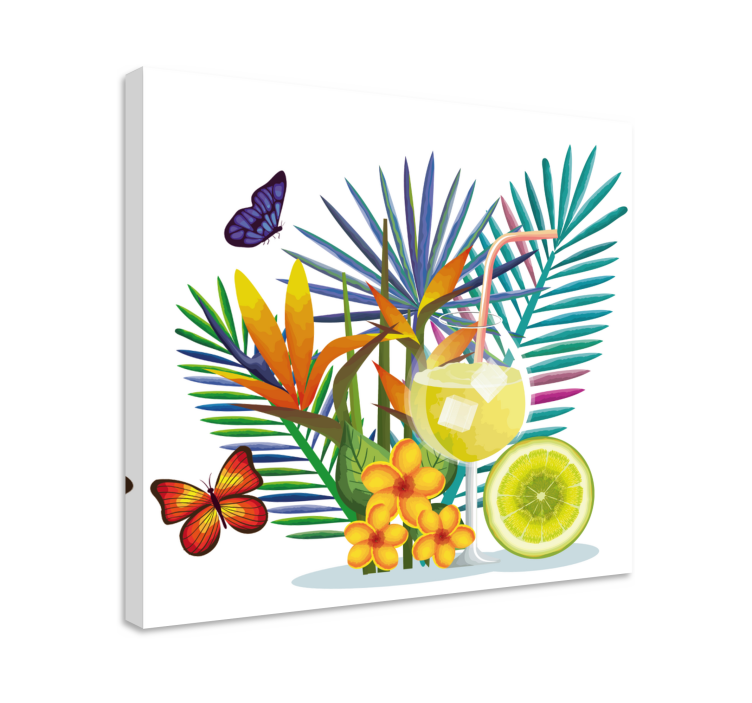 Flowers canvas tropical drink arrangement - TenStickers