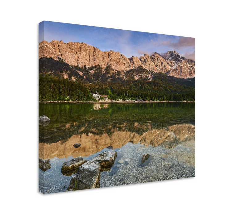 Landscape canvas mountain reflection lake - TenStickers