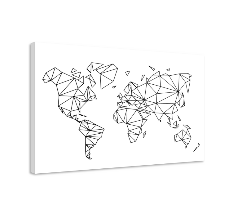 Geometric world map nordic art prints - TenStickers