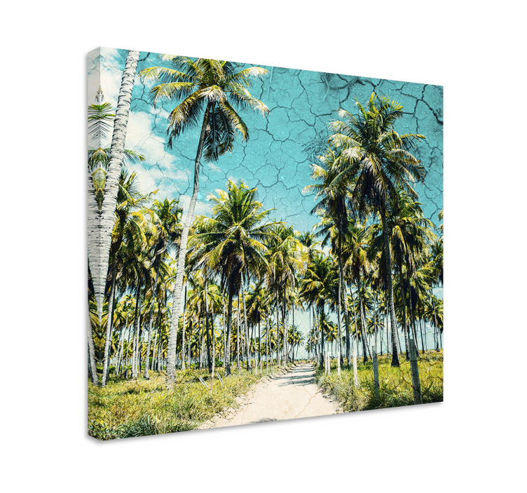 Tropical Palm Pathway landscape canvas - TenStickers