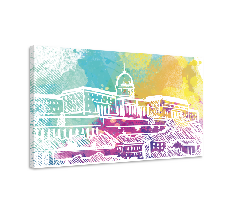 Cityscape wall art historic building landscape - TenStickers