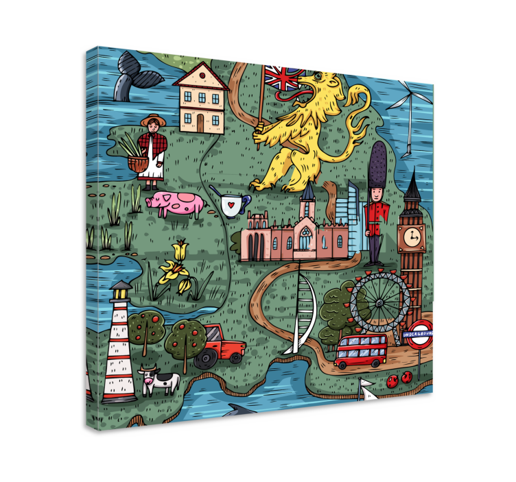 Colorful map of London Office wall prints - TenStickers