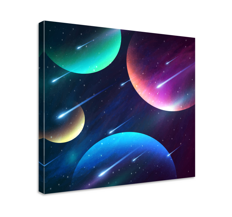 Mysterious space falling stars nursery canvas - TenStickers