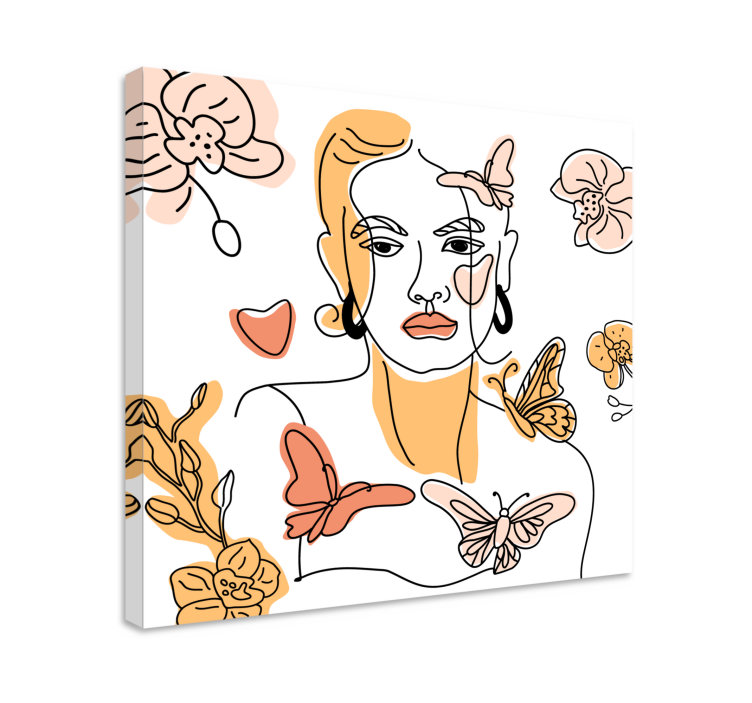 Flowers canvas floral portrait art - TenStickers