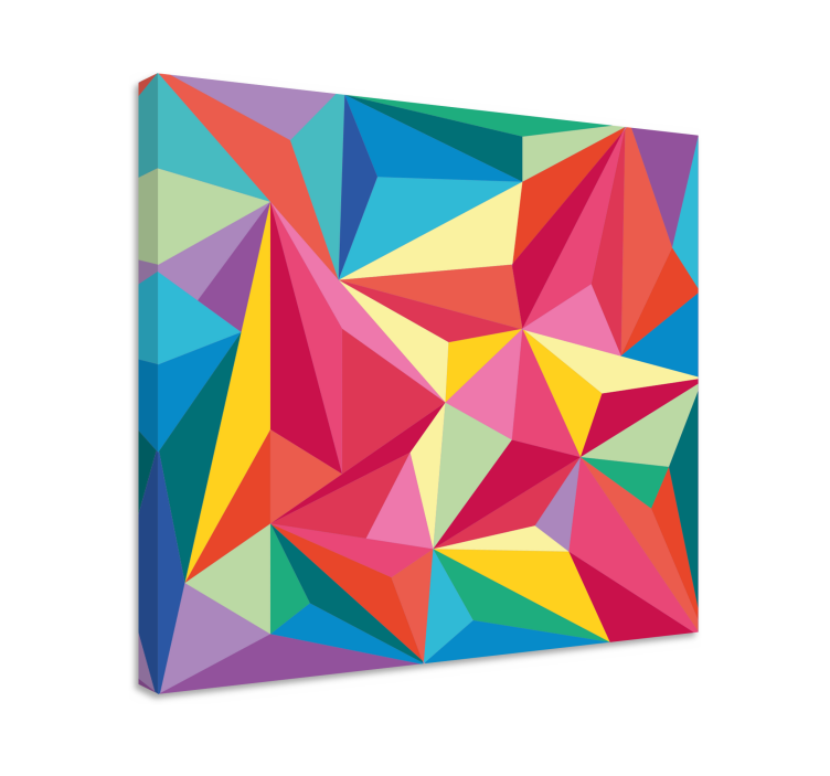 Colorful triangle pattern geometric canvas - TenStickers