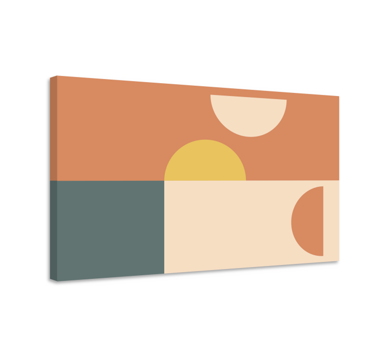 Semi-circles and rectangles geometric canvas - TenStickers