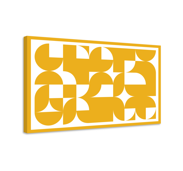Art shapes yellow pattern geometric canvas - TenStickers