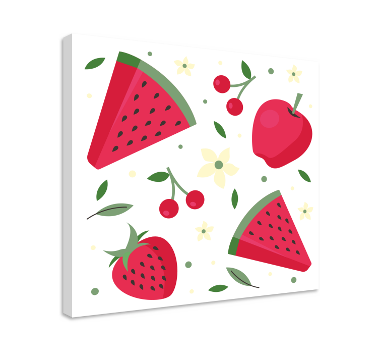 Red pattern of fruit canvas - TenStickers
