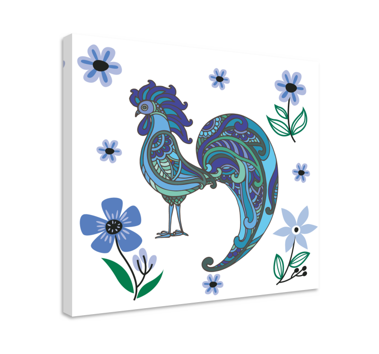 Animal canvas wall art colorful rooster art print - TenStickers