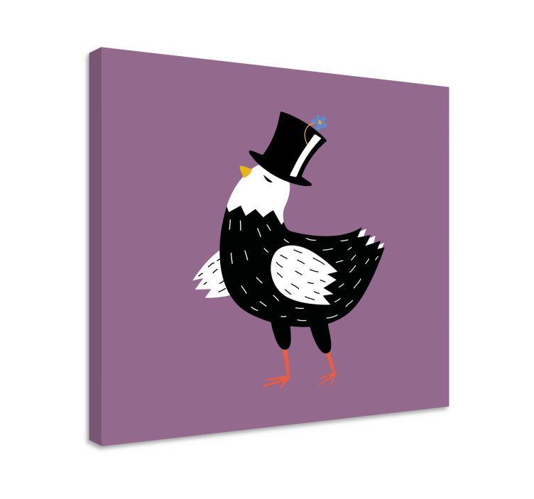 Dog wall art dapper bird in hat - TenStickers