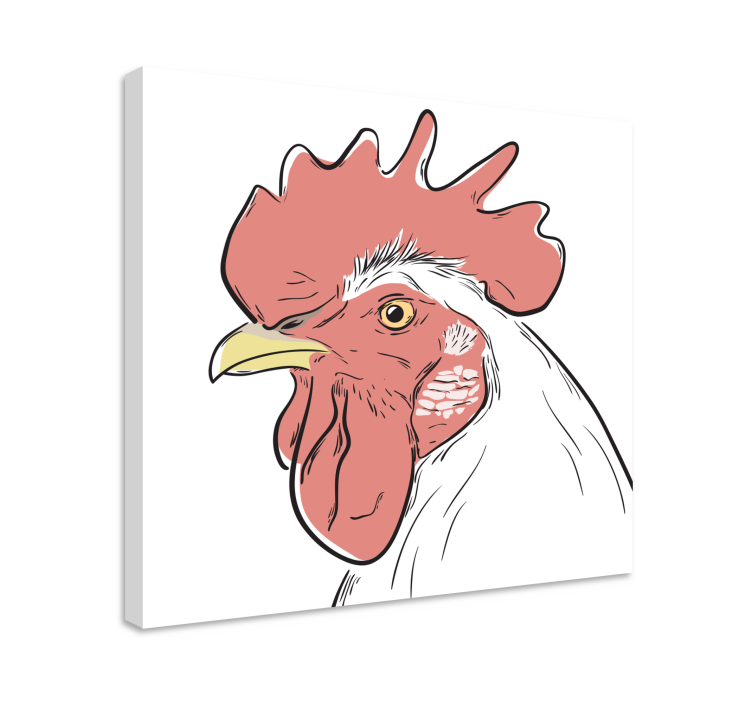 White chicken portrait bird canvas art - TenStickers