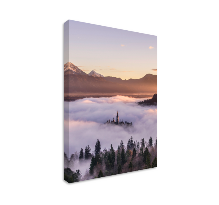 Foggy castle in Poland  landscape canvas - TenStickers