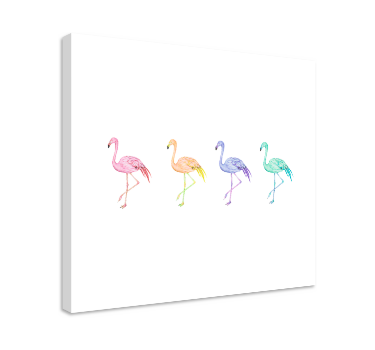 Colorful seamless flamingos canvas pictures - TenStickers