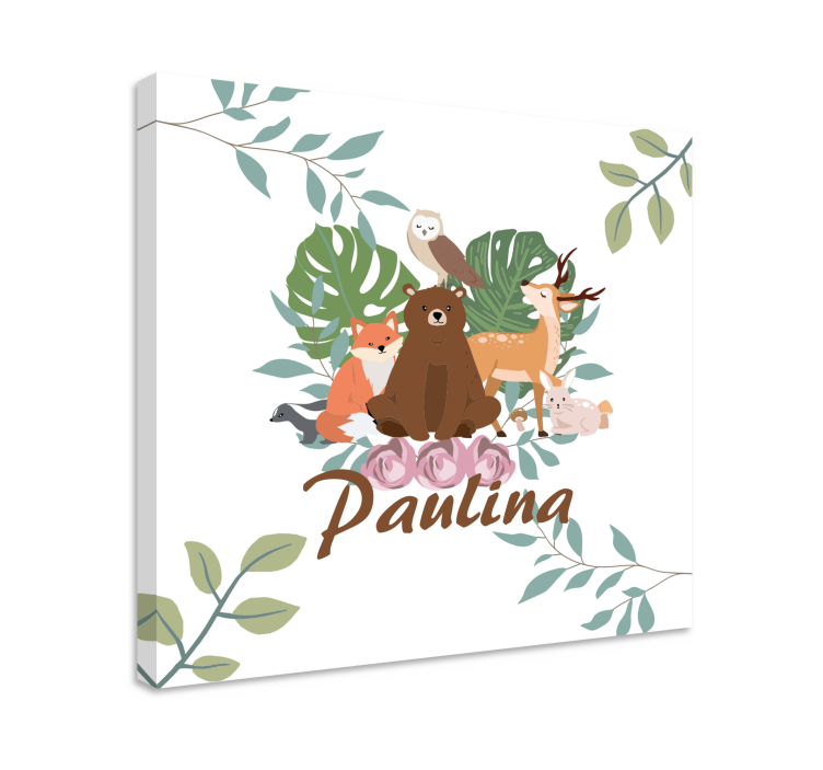 Forest Animal Gathering animals on canvas - TenStickers
