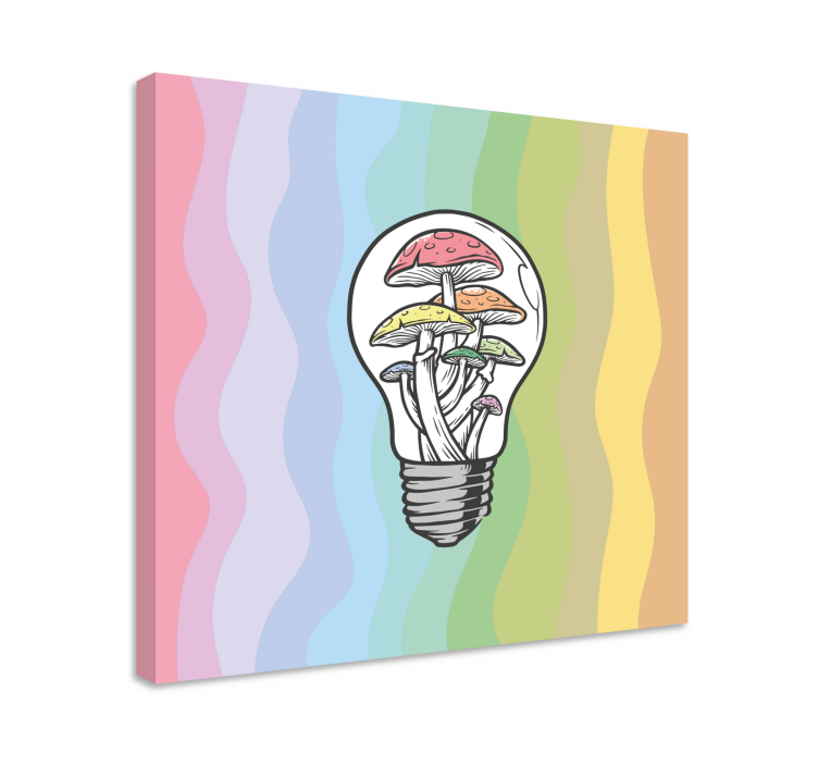 Colorful light mushroom Kitchen wall print - TenStickers