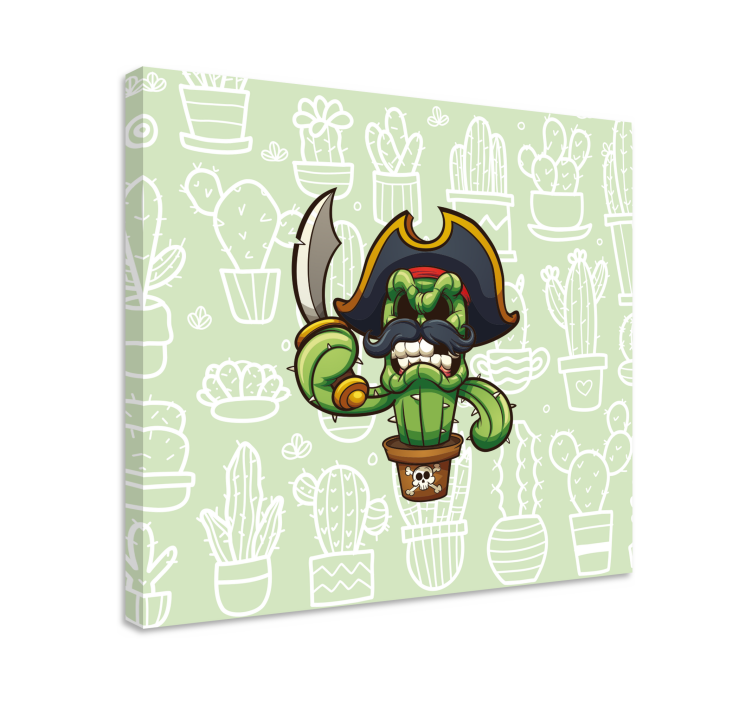 Cactus cartoon pirate  modern canvas - TenStickers