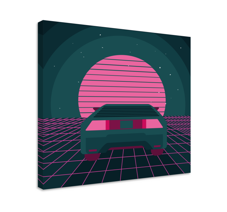 Modern canvas art retro car illustration - TenStickers